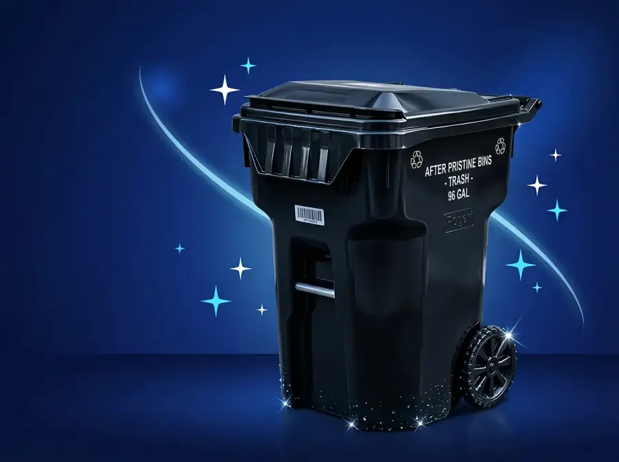 A sparkling clean bin after a Pristine Bins wash